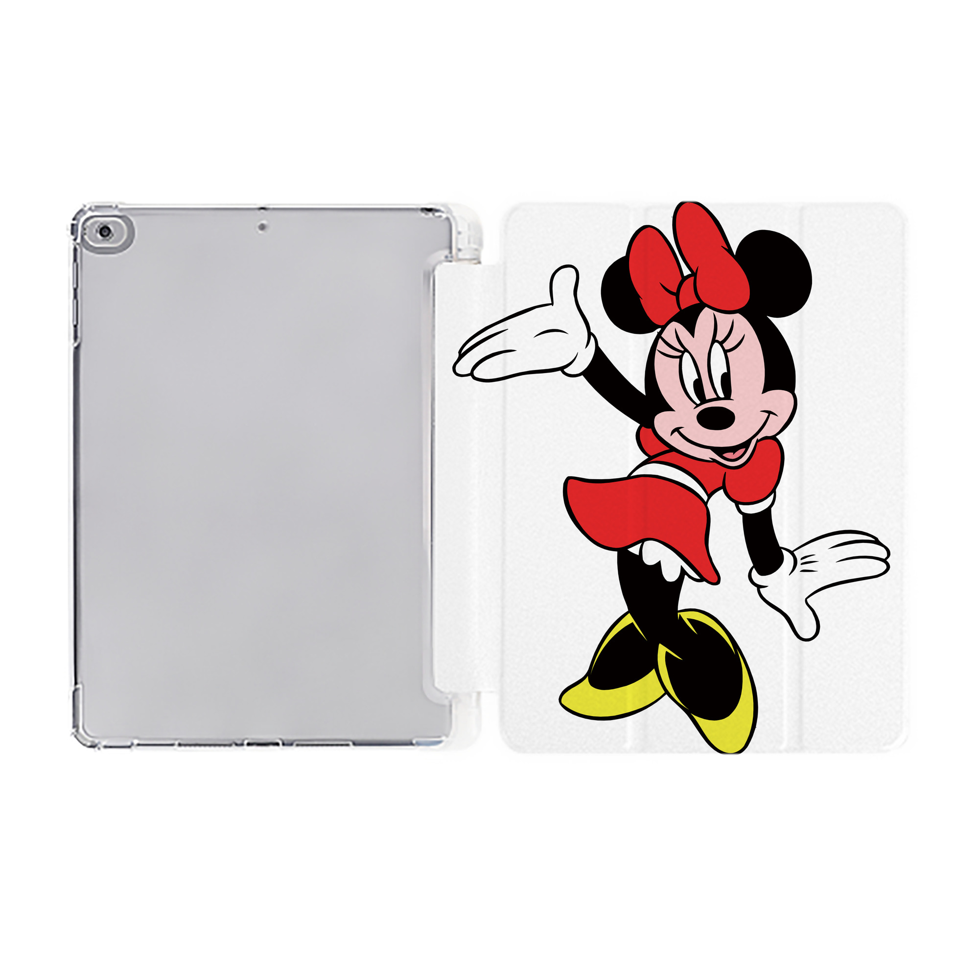 （画像用） ミッキーマウス Mickey Mouse IPad ケース ペン収納付き 三つ折りスタンド PUレザー×シリコン 対応機種9.5/10.5/10.9インチ
